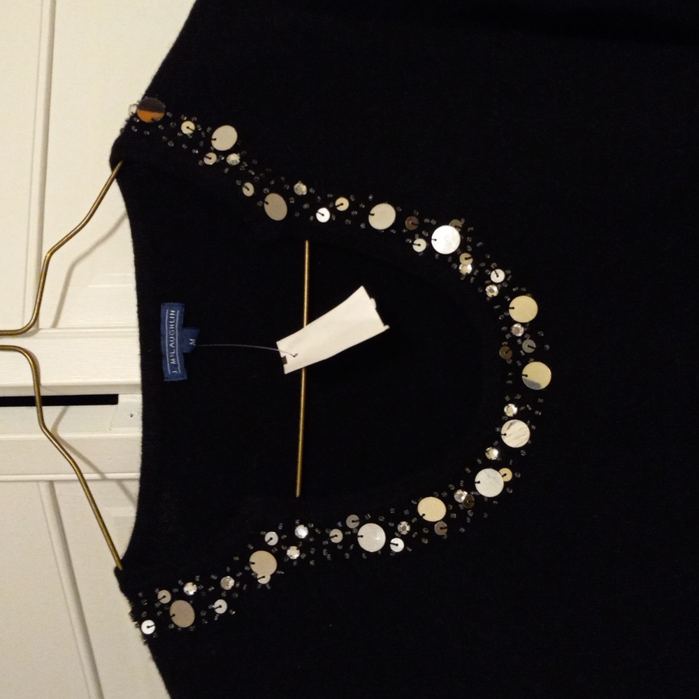 J. McLaughlin sweater cashmere black, size M. NWT.